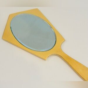 Original Vintage Antique Fine Art Beveled Glass Hand Mirror Bakelite Composition